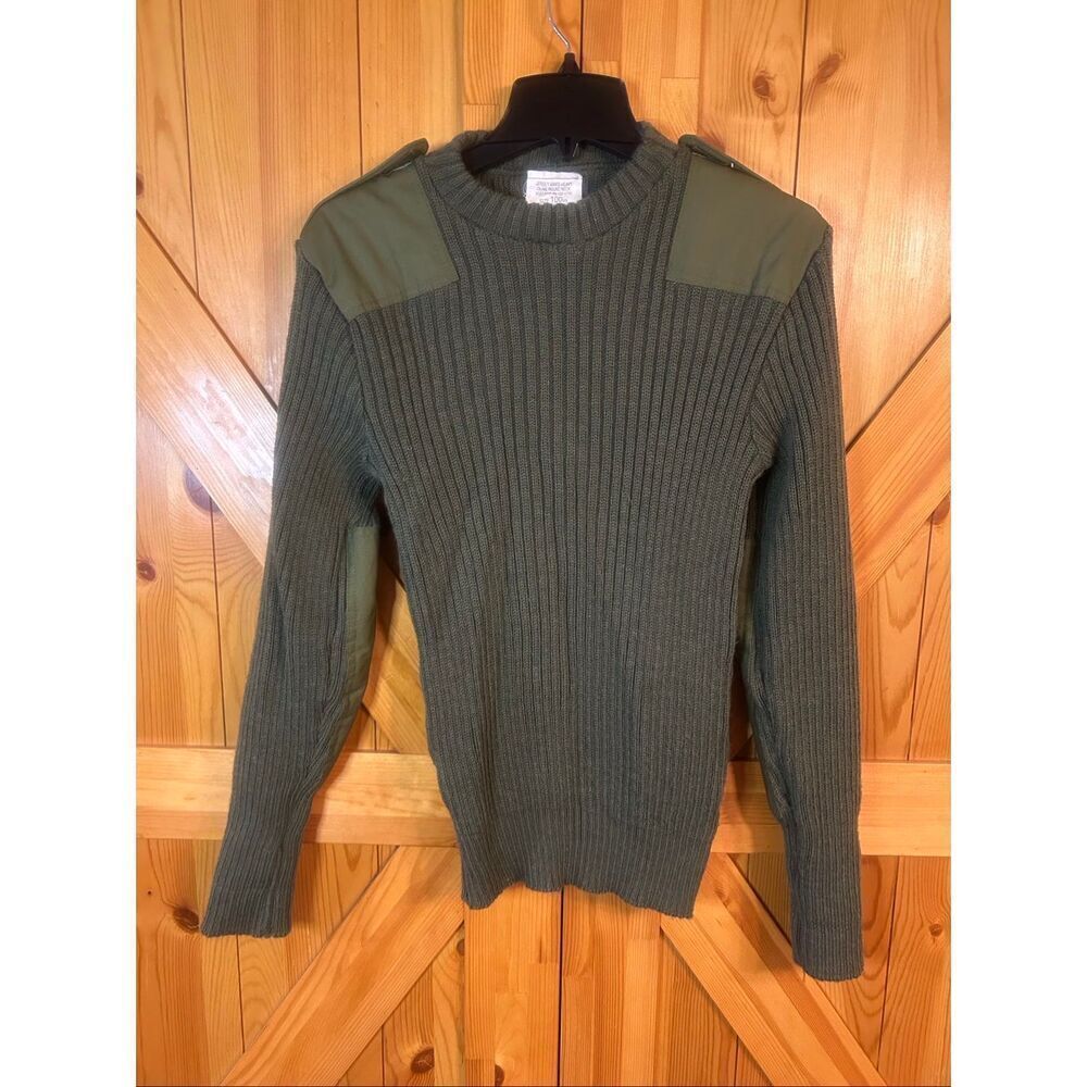 Jersey Man’s Heavy Olive Round Neck Sweater 100% Wool READ Size Medium 100cm (59